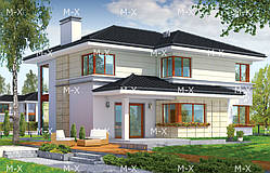 MS209. Сучасний двоповерховий котедж із терасою