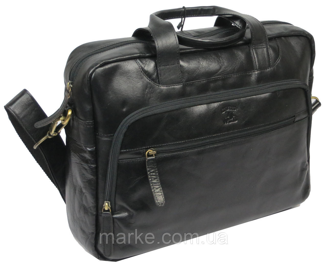 Чоловіча шкіряна сумка-портфель Always Wild LAP 513-31254 чорна