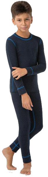 Термобельё повседневное детское комплект для мальчиков Kifa Wool Comfort тёмно синий 30 (110-116) - фото 1 - id-p1502562804