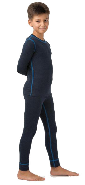 Термобельё повседневное детское комплект для мальчиков Kifa Wool Comfort тёмно синий 30 (110-116) - фото 4 - id-p1502562804