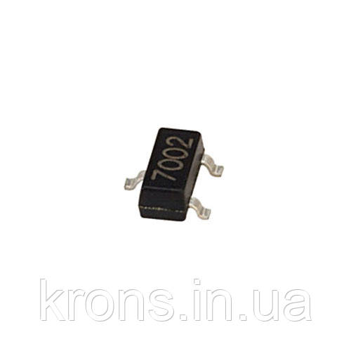 Чіп 2N7002 100ШТ N7002 7002 SOT-23, Транзистор польовий 60В 0.2А, фото 1