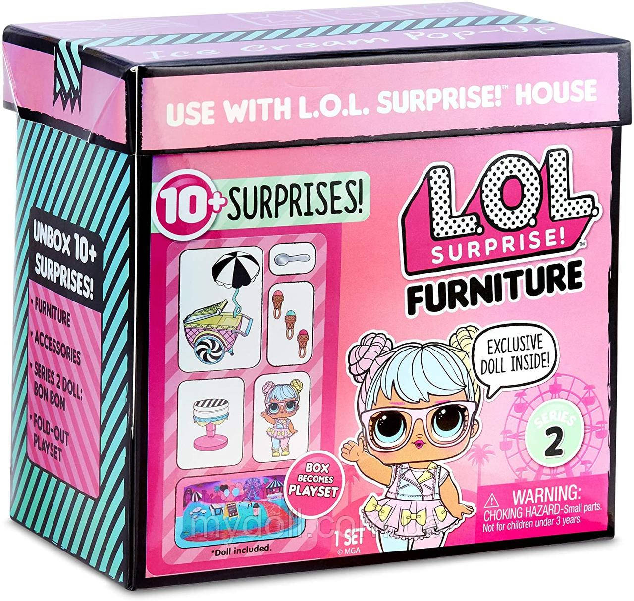 Стильний інтер'єр ЛОЛ Візок з морозивом Бон Бон LOL Surprise Furniture Ice Cream Pop-Up Bon Bon 564911 Оригінал