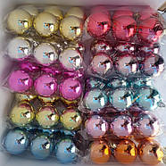 Прикраса на ялинку глянсові кулі новорічні 6 см 6 штук золоті, фото 2