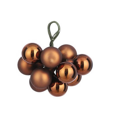 Ялинкові скляні кульки-грони "House of Seasons", коричневі, фото 1