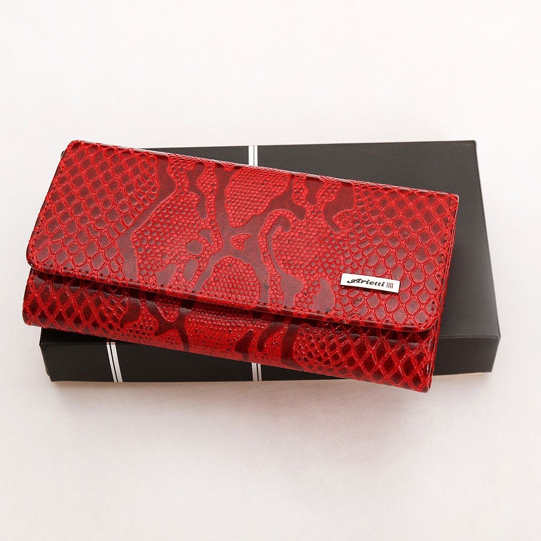 Жіночий шкіряний гаманець темно-червоний