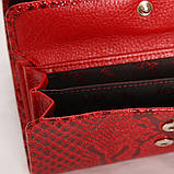 Жіночий шкіряний гаманець темно-червоний, фото 7