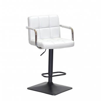 Стільчик для візажу Lion plus black quadro Білий