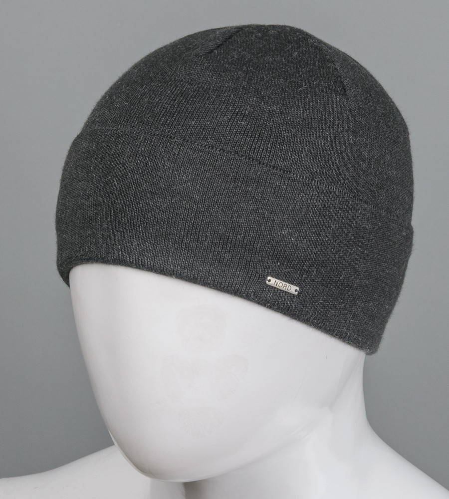 Шапка чоловіча з відворотом (172912), Темно-сірий, фото 1