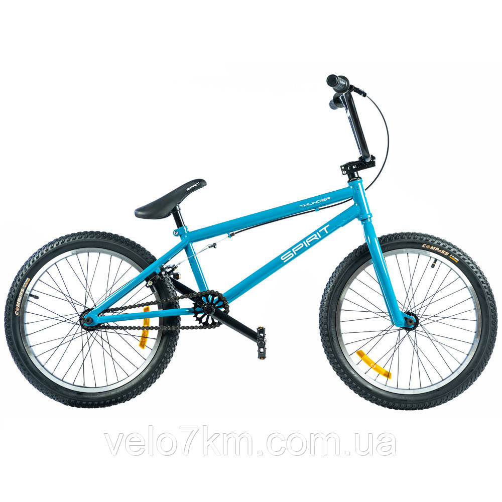 Трюковый велосипед Bmx Spirit Thunder 20" стальная рама Uni, голубой / глянец