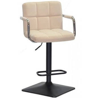 Стільчик для візажу Lion plus black quadro Velor бежевий