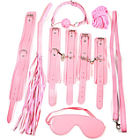 Набір для БДСМ, садо-мазо атрибутика, рожевий з чорним, фото 5