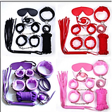 Набір для БДСМ, садо-мазо атрибутика, рожевий з чорним, фото 6