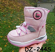 Зимові чоботи дутики для дівчинки з мигалками 25 розмір
