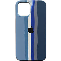 Чехол Silicone case Full Rainbow для Apple iPhone 13 Pro Max (6.7") Голубой / Синий