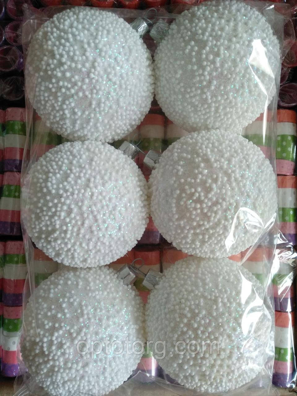 Новорічні іграшки куля снігопанд 8 см, фото 1