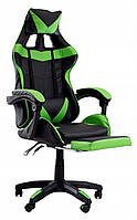 Крісло ігрове PRESTIGE 730 чорно-зелене офісний стул геймерське крісло з екошкіри Игровое Кресло