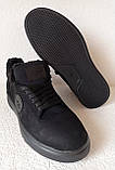 Чоловічі зимові черевики уги Ugg з натуральної матової шкіри чорного кольору, фото 9