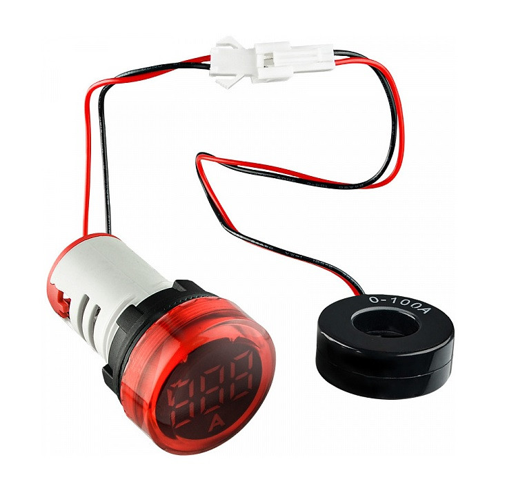 Амперметр AD22A 0-100A червоний TNSy, фото 1