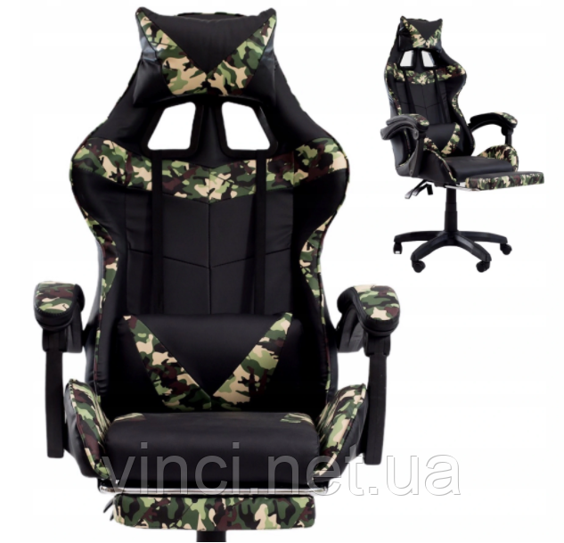 Геймерське крісло PRESTIGE moro ЗЕЛЕНЕ Спортивне крісло Стул игровой компьютерный Компютерне офісне крісло