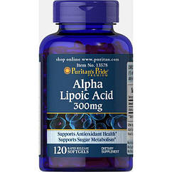 Puritan's Pride Alpha Lipoic Acid, альфа ліпоєва кислота 300 mg (120 капс.)