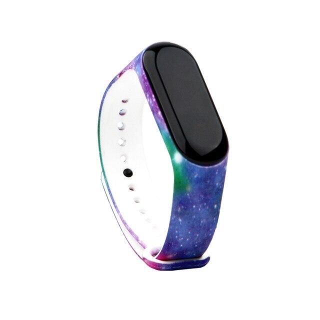 Ремінець силіконовий Print Silicone для Xiaomi Mi Band 3/4 (32) Blue блакитний, фото 1