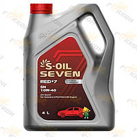 Масло моторное полусинт. SEVEN RED #7 SN, 4L SAE 10W40 API SN/CF ACEA A3/B4 [S-Oil Южная Корея], SRSN10404