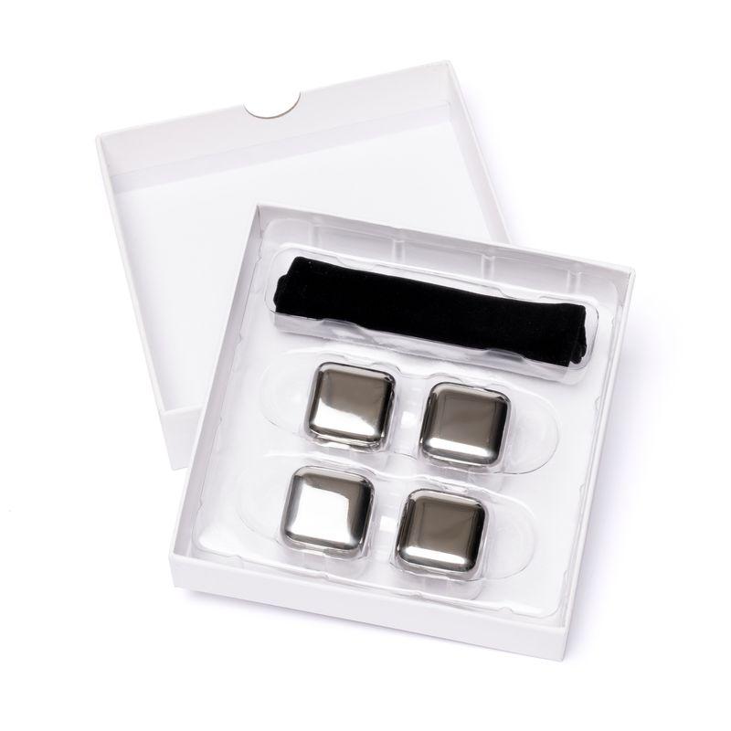 Камни кубики для виски металл 4 шт в подарочной коробке Decanto 980020 - фото 5 - id-p1502740853