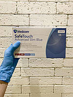 Нітрилові рукавички Medicom SafeTouch Blue, розмір S, блакитні 3,6 гр, 100 шт