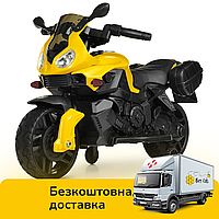 Детский электромотоцикл (1 мотор 20W, 1 аккум 6V4, MP3, колеса EVA) Мотоцикл Bambi M 4080EL-6 Желтый