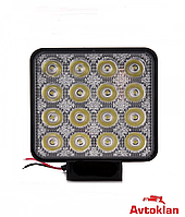 Фара-LED Квадрат 48W (3W*16) 10-30V 108*108*58mm (16шт.*3w) EPISTAR Spot LED квадратна (25шт./в ящ.)