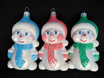 Новорічні прикраси на ялинку Сніговик розмір 12*5 см