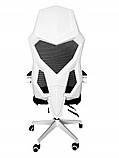 Крісло геймерське PRESTIGE sia біле Кресло компьютерное с подставкой для ног Стул игрвоой Крісло офісне спорт, фото 4