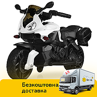 Детский электромотоцикл (1 мотор 20W, 1 аккум 6V4, MP3, колеса EVA) Мотоцикл Bambi M 4080EL-1 Белый