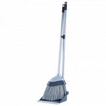 Набір "Ленюх" совок з гумкою + мітла Евро26*24*96см. / граніт/