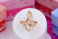 Кольцо Xuping Jewelry перстень витое с камнями р 16 золотистое