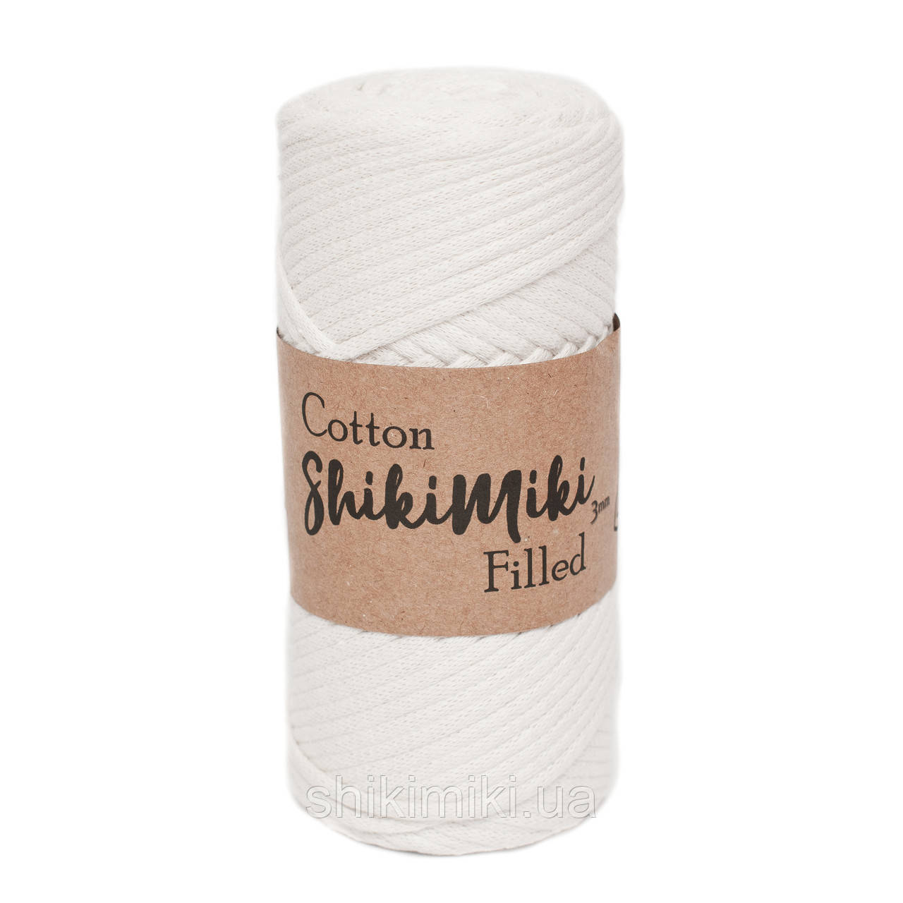 Трикотажний бавовняний шнур Cotton Filled 3 мм, колір Молочний
