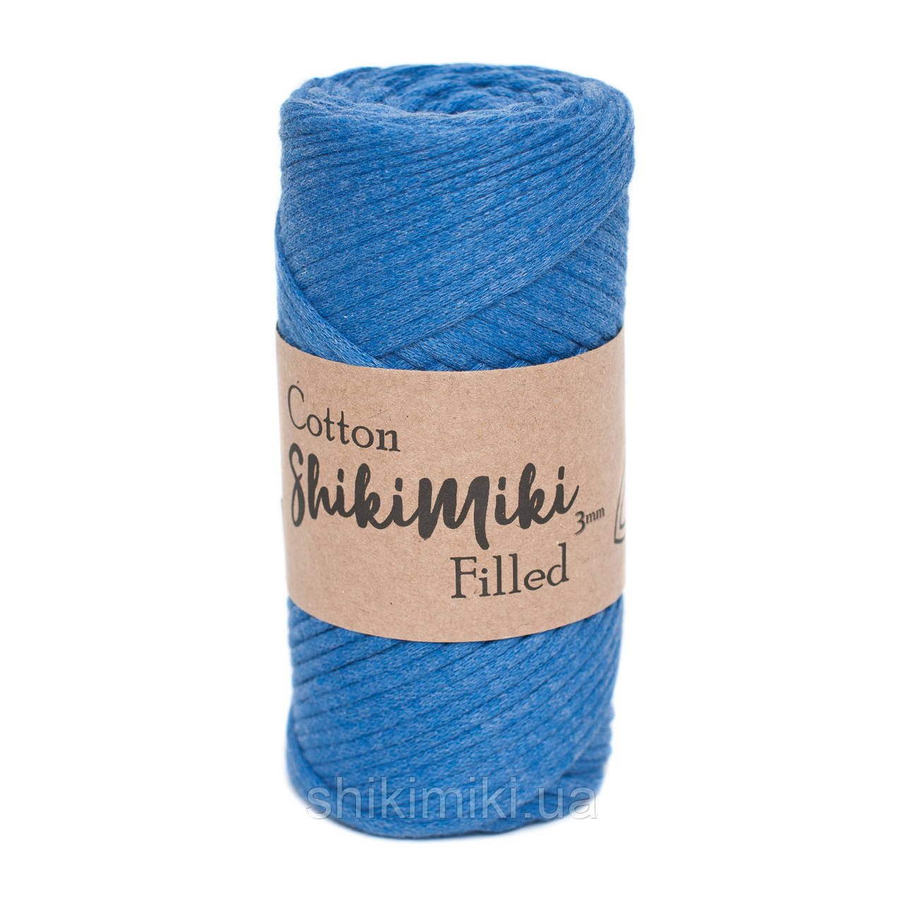 Трикотажний бавовняний шнур Cotton Filled 3 мм, колір Синій електрик