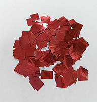 Конфетті квадрат 8мм червоний металік 500г