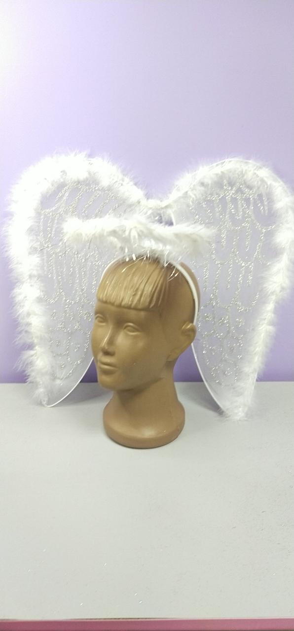 Набір новорічні крила з ангел білий обруч, фото 1