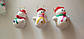 Іграшка новорічна сніговик 6 см 1 шт білий у капелюшку для декору на подарунок, фото 3