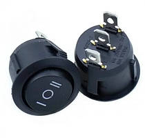 Трипозиційна кнопка перемикач KCD1-105-3 ON-OFF-ON 3-х контактний 6A 250V чорний