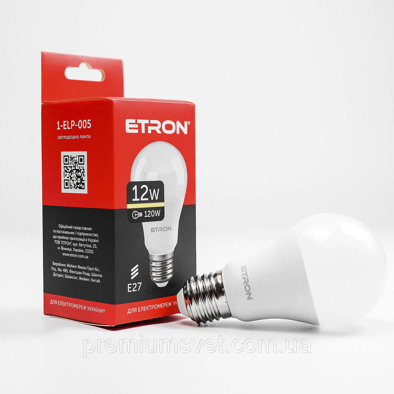 Лампа св/діод ETRON Light A60 12W 3000K E27 (1-ELP-005), фото 1