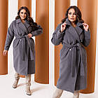Пальто кашемірове на підкладці з поясом 249 (48-50,52-54,56-58) кольори: капучино, сірий, чорний) СП, фото 2