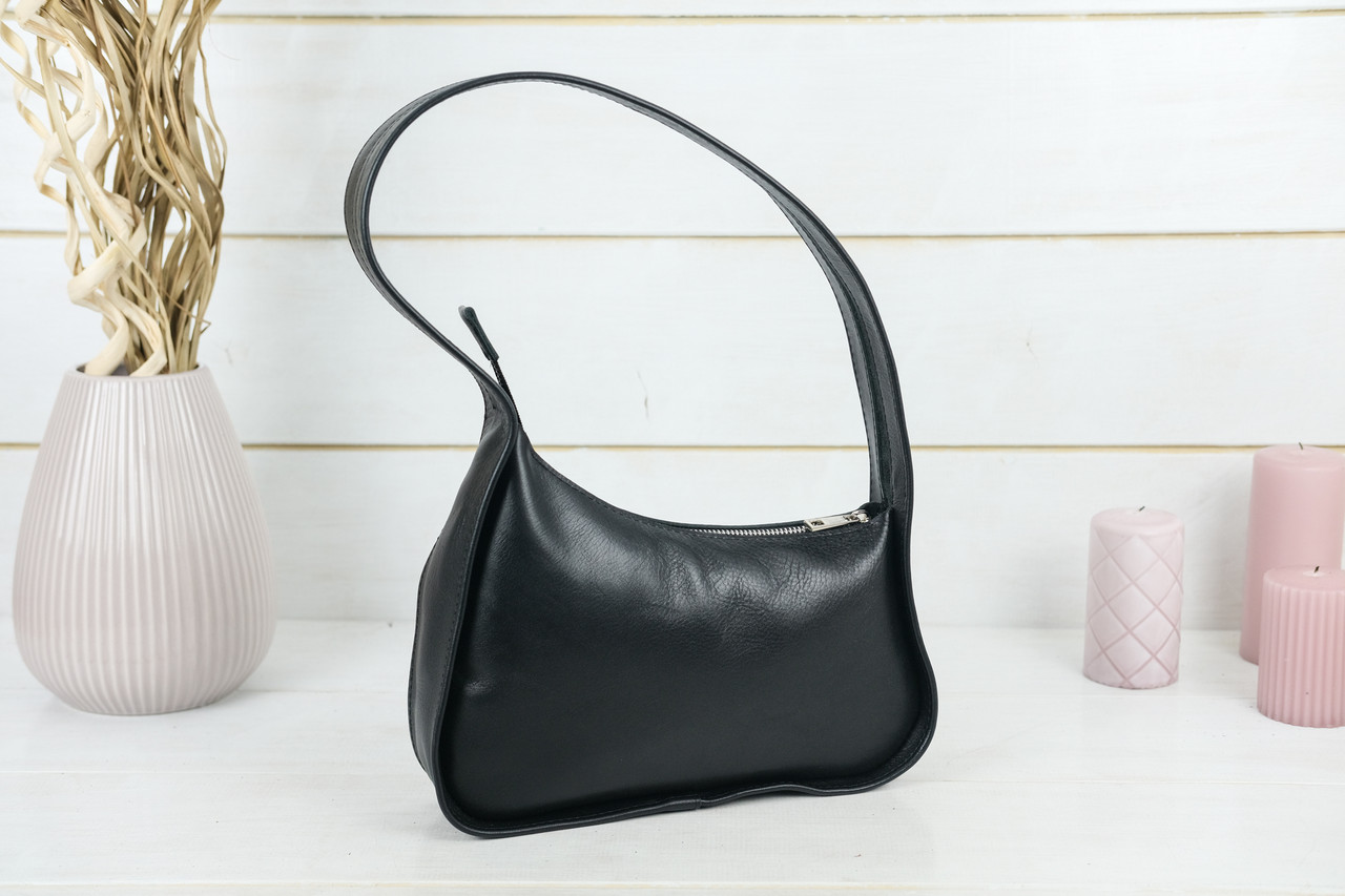 Жіноча сумка Бренда з натуральної шкіри колір чорний