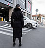 Зимове жіноче чорне брендове пальто з хутром Мадрид, фото 7