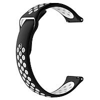Силіконовий ремінець для Globex Smart Watch Aero | HMU | 20 мм | чорний та білий