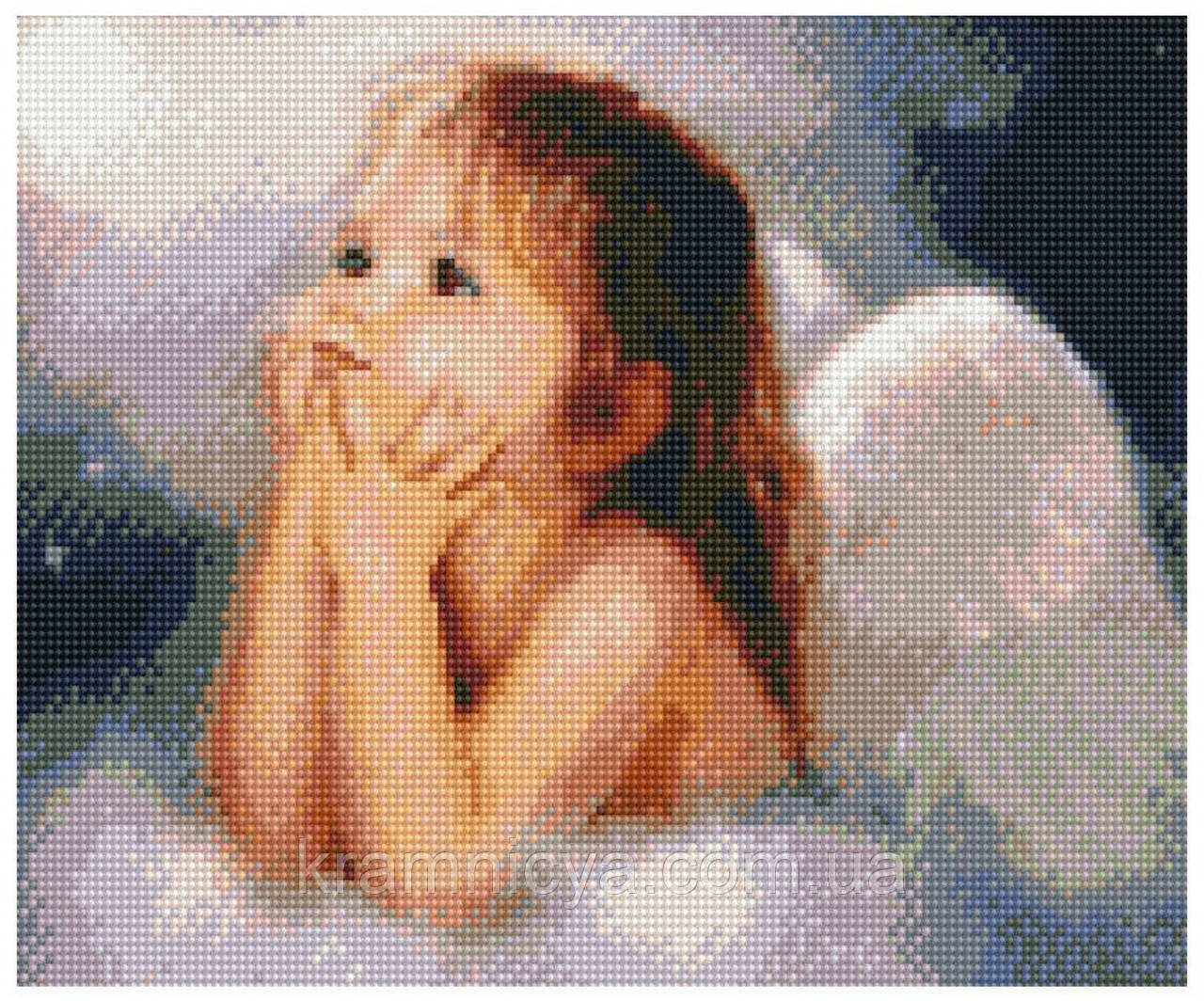 Алмазная мозаика (вышивка) Ангел в облаках, Strateg 30х40 (HX003) - фото 1 - id-p1502833559
