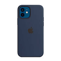 Чехол силиконовый Silicone Case для Apple iPhone 12/12 Pro OEM Original 1:1 (Deep Navy) Темно-синий
