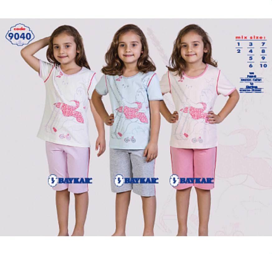 Піжама для дівчинки Baykar Туреччина дитячі піжами для дівчаток літні з шортами бавовняні бавовняні Арт. 9040-207