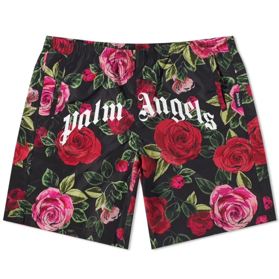 Шорти Palm Angels Allover Rose Swim Short (Black & Red) (PMFA005T21FAB00110254) розмір M